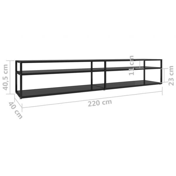 TV-Schrank Schwarz 220x40x40,5 cm Hartglas