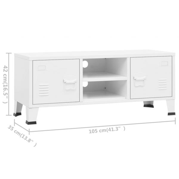 TV-Schrank Industrie-Stil Weiß 105x35x42 cm Metall