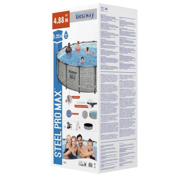 Bestway Power Steel Swimming Pool Rund 488x122 cm 