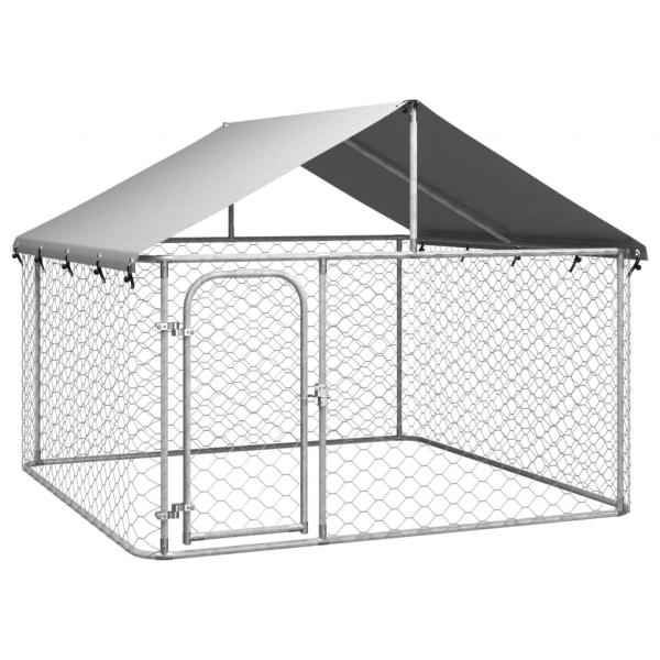 ARDEBO.de - Outdoor-Hundezwinger mit Dach 200x200x150 cm