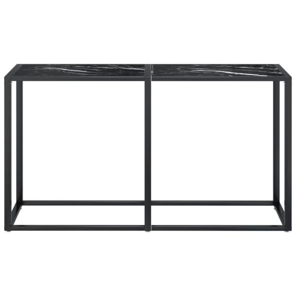 Konsolentisch Schwarz Marmor-Optik 140x35x75,5 cm Hartglas