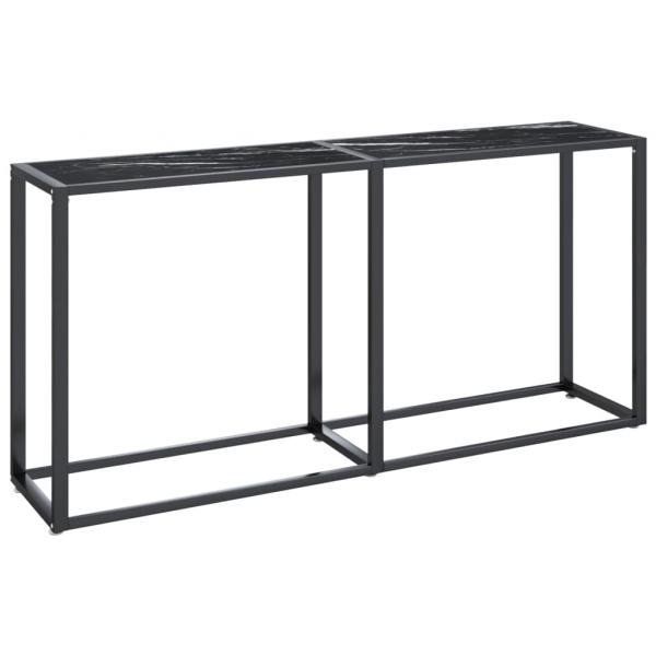 Konsolentisch Schwarz Marmor-Optik 160x35x75,5 cm Hartglas