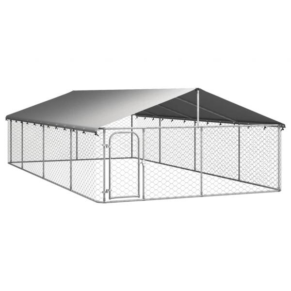 Outdoor-Hundezwinger mit Dach 600x300x150 cm