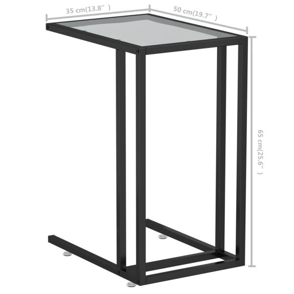 Computer-Beistelltisch Schwarz 50x35x65 cm Hartglas