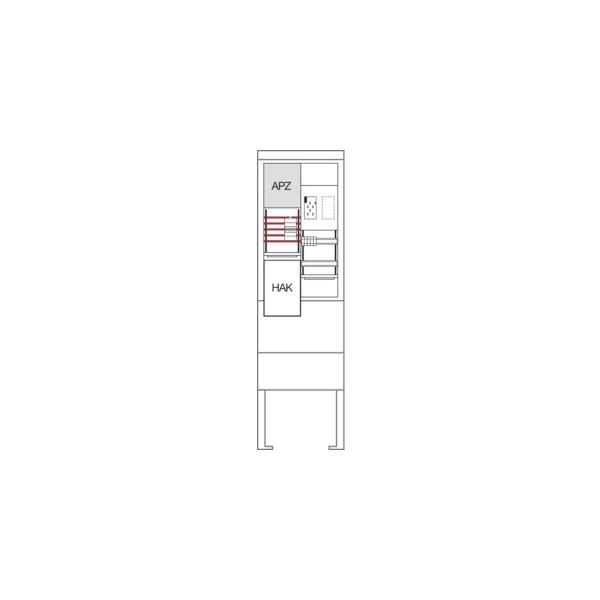 Hager ZAS205BE15A Zähleranschlusssäule 205, universZ, 1 Zählerplatz, eHZ, 5-polig, Basis, APZ