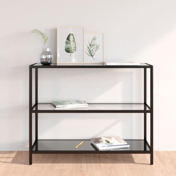 ARDEBO.de - Regal Transparent und Schwarz 100x36x90 cm Gehärtetes Glas