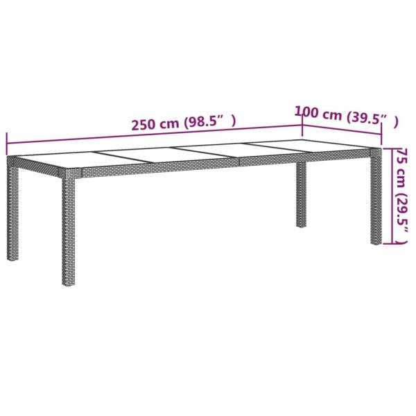 11-tlg. Garten-Essgruppe mit Kissen Poly Rattan Schwarz