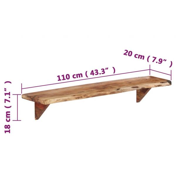 Wandregale 2 Stk. 110x20x18 cm Massivholz Akazie