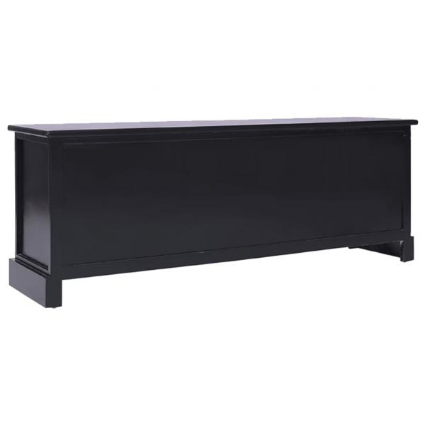 TV-Schrank Schwarz 108x30x40 cm Massivholz Paulownia