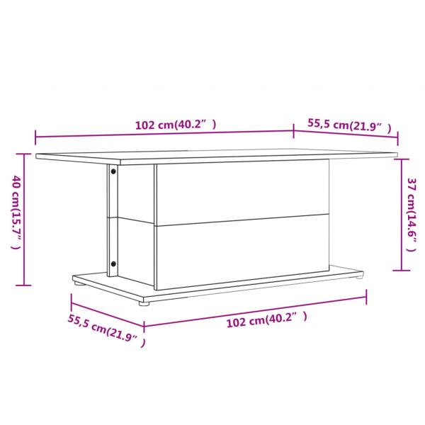 Couchtisch Schwarz 102x55,5x40 cm Holzwerkstoff