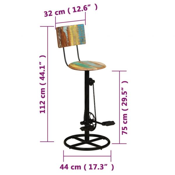 Barhocker 2 Stk. Altholz Massiv