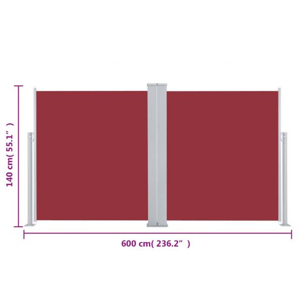 Seitenmarkise Ausziehbar Rot 140x600 cm