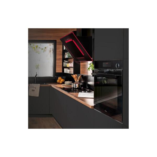 Amica KHF 665 650 S A+ Kopffreihaube, 60 cm breit, Abluft, Umluftbetrieb nachrüstbar, 10 Leistungsstufen, TouchSlider, schwarz