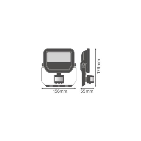 LEDVANCE Scheinwerfer mit Bewegungsmelder FLOODLIGHT SENSOR FL PFM 20 W 3000 K SYM 100 S WT, 2200lm, weiß (4058075460935)