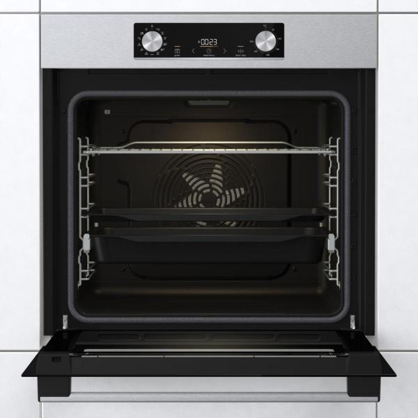 Gorenje BPS6737E14X EEK: A+ Einbaubackofen, Nischenhöhe 60cm, 77L, Pyrolyse, PerfectGrill, ExtraSteam, AirFry, Edelstahl Anti-Fingerprint