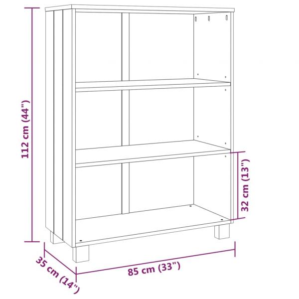 Bücherschrank HAMAR Honigbraun 85x35x112 cm Massivholz Kiefer