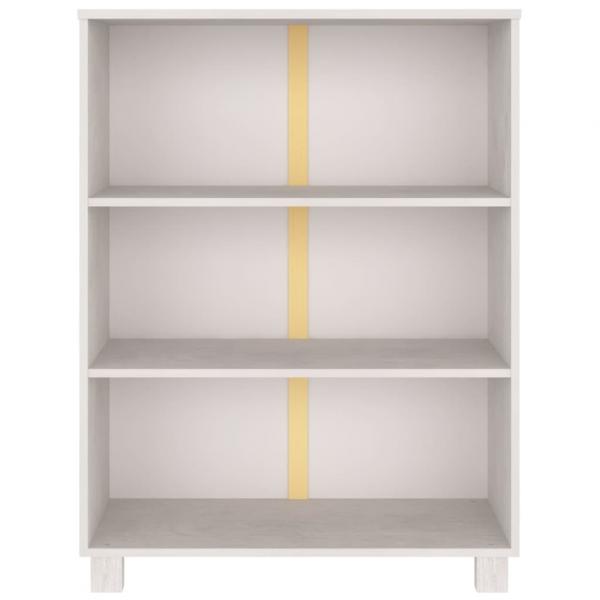 Bücherschrank HAMAR Weiß 85x35x112 cm Massivholz Kiefer