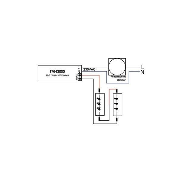 Brumberg LED-Konverter 350 mA, Phasenabschnitt dimmbar Plug&Play + Anschlussbox, 8,75-18 W, 350 mA (17643020)