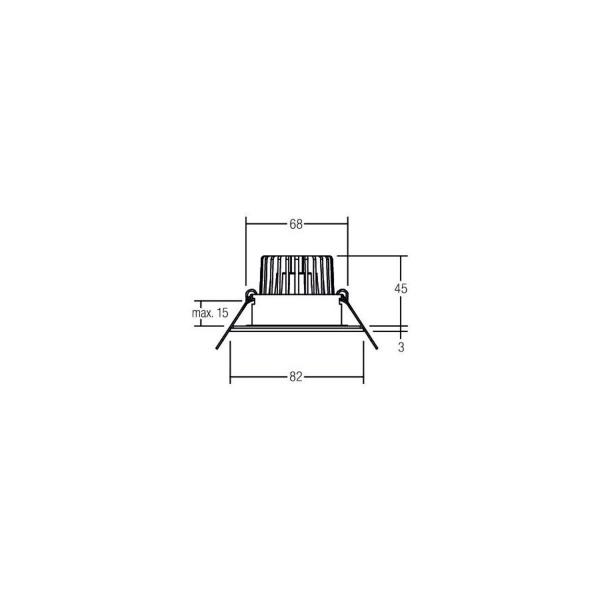 Brumberg BB15 LED-Einbaudownlightset V4A IP54 schaltbar, 6W, 680lm, 3000K, edelstahl (38375423)