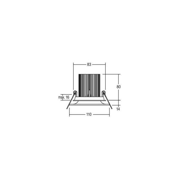 Brumberg LED-Einbaudownlight mit Indirektanteil, 10,5W, 887lm, 3000K, weiß (12406073)