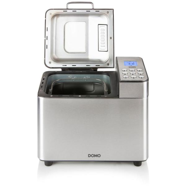 DOMO B3971 Brotbackautomat, 500W, Warmhaltefunktion, Timer, Spender für Nüsse/Früchte, Bräunungseinstellung, 18 Backprogramme, Edelstahl