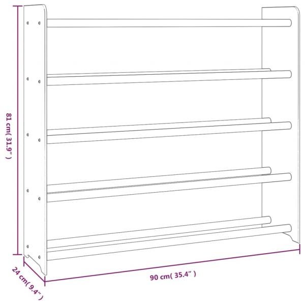 Schuhregal Braun 90x24x81 cm Holzwerkstoff