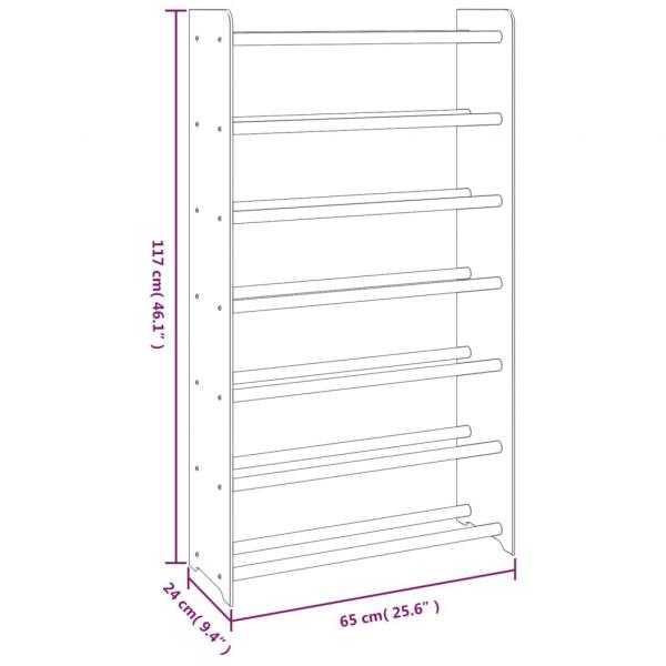 Schuhregal Braun 65x24x117 cm Holzwerkstoff