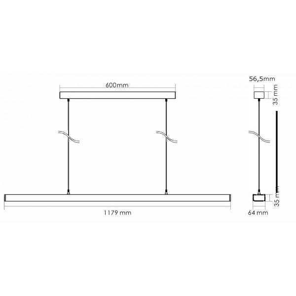 Deko-Light Office Three DALI 2.0 Pendelleuchte, 60W, 7000lm, 4000K, weißaluminium (342146)