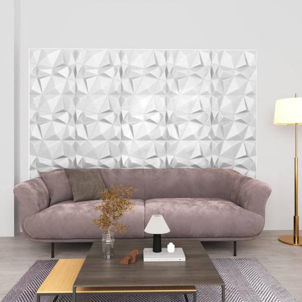 ARDEBO.de - 3D-Wandpaneele 24 Stk. 50x50 cm Diamantweiß 6 m²