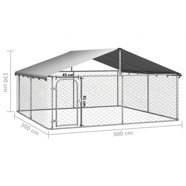 Outdoor-Hundezwinger mit Dach 300x300x150 cm