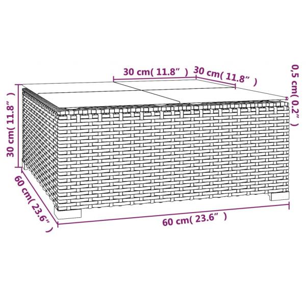 6-tlg. Garten-Lounge-Set mit Auflagen Poly Rattan Braun