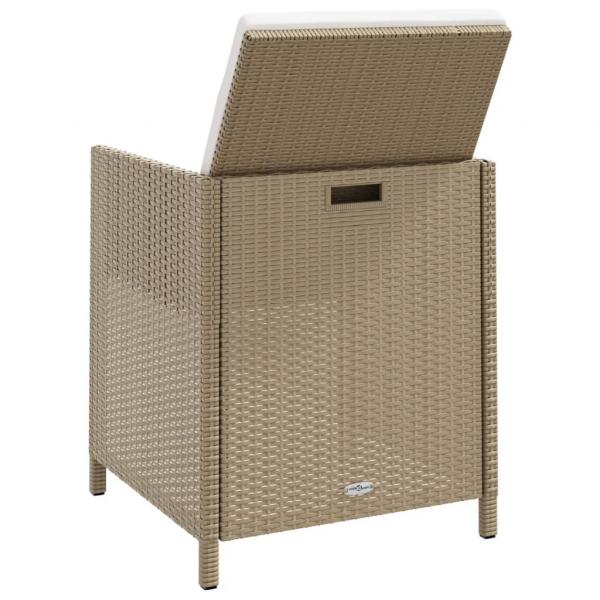 Gartenstühle mit Kissen 4 Stk. Poly Rattan Beige