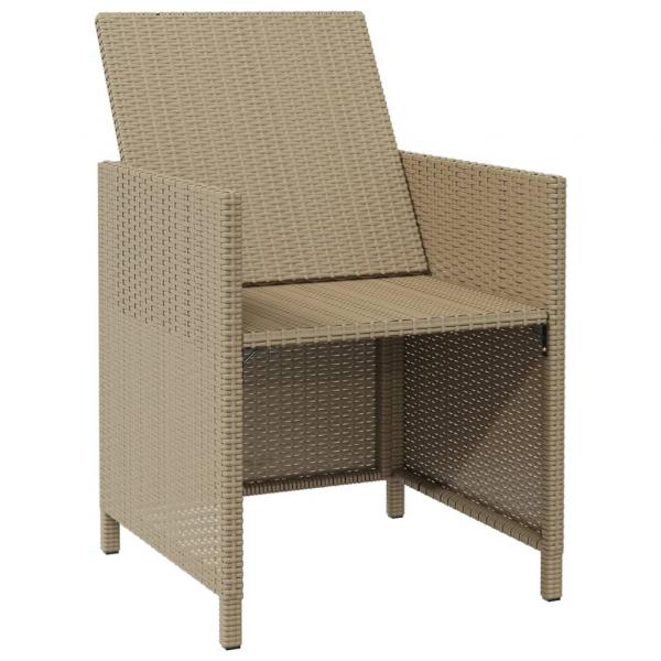 Gartenstühle mit Kissen 4 Stk. Poly Rattan Beige