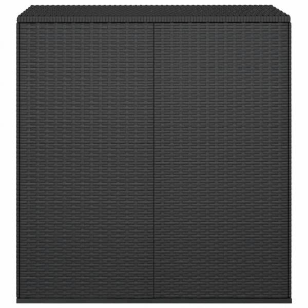 Garten-Kissenbox PE Rattan 100x49x103,5 cm Schwarz