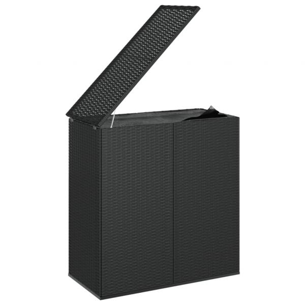 Garten-Kissenbox PE Rattan 100x49x103,5 cm Schwarz