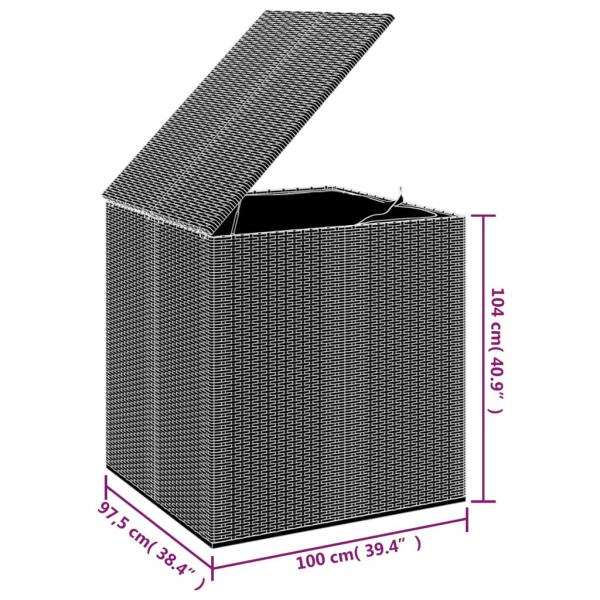 Garten-Kissenbox PE Rattan 100x97,5x104 cm Schwarz