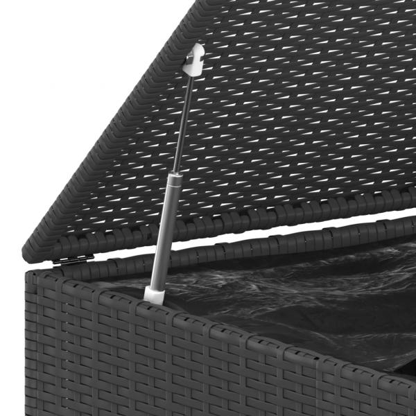 Garten-Kissenbox PE Rattan 145x100x103 cm Schwarz