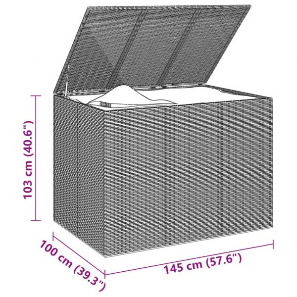 Garten-Kissenbox PE Rattan 145x100x103 cm Grau