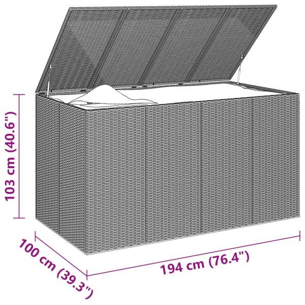 Garten-Kissenbox PE Rattan 194x100x103 cm Braun