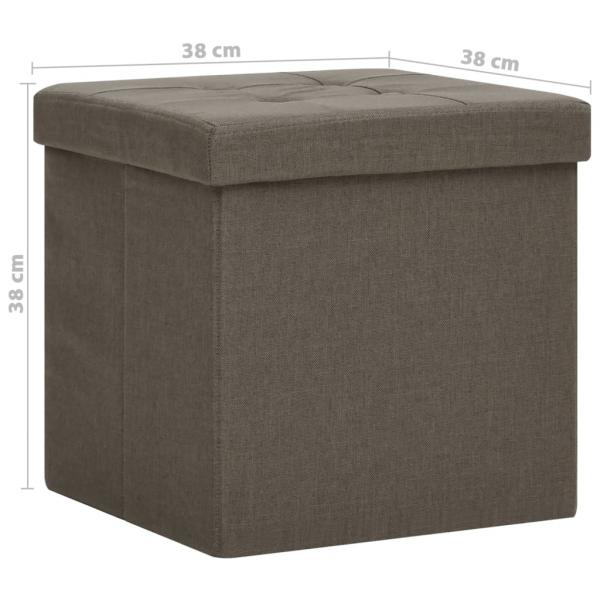 Hocker mit Stauraum Braun Leinenoptik