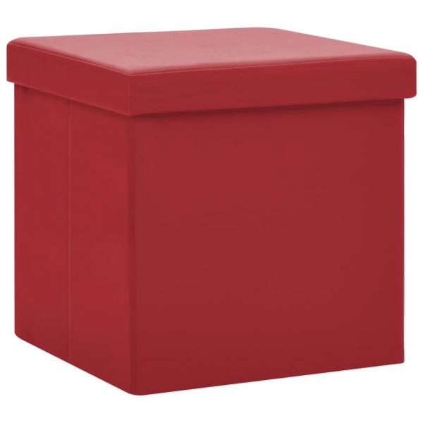 Hocker mit Stauraum 2 Stk. Weinrot PVC