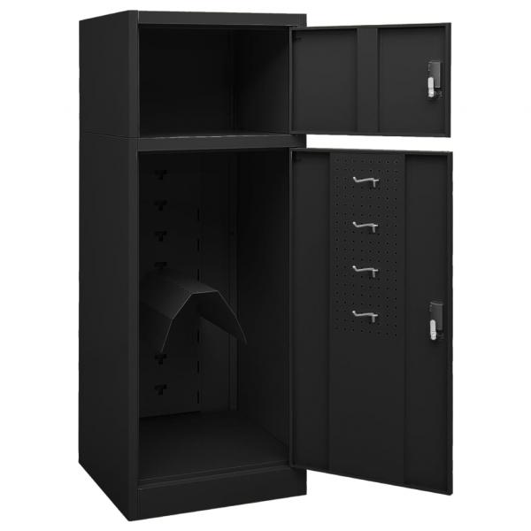 Sattelschrank Schwarz 53x53x140 cm Stahl   