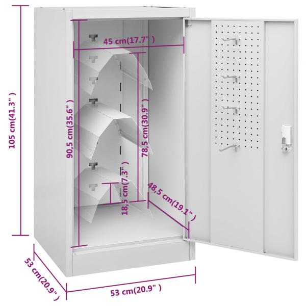 Sattelschrank Hellgrau 53x53x105 cm Stahl  