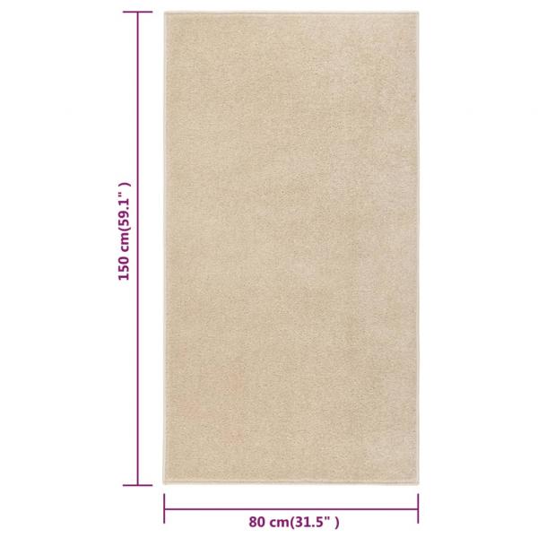 Teppich Kurzflor 80x150 cm Beige