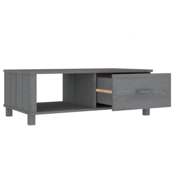 Couchtisch HAMAR Dunkelgrau 100x55x35 cm Massivholz Kiefer