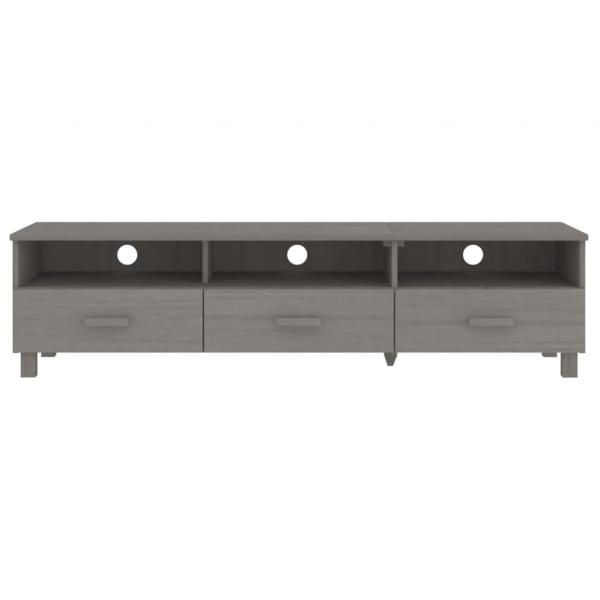 TV-Schrank HAMAR Hellgrau 158x40x40 cm Massivholz Kiefer