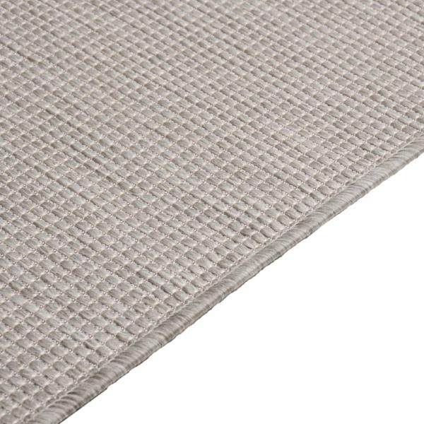 Outdoor-Teppich Flachgewebe 100x200 cm Taupe