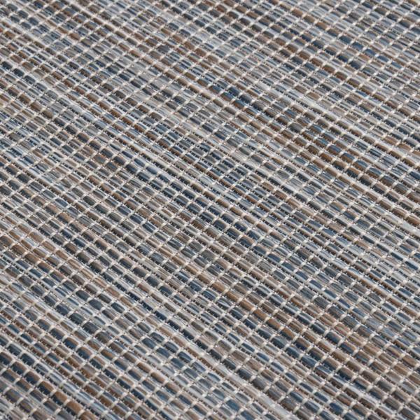 Outdoor-Teppich Flachgewebe 100x200 cm Braun und Blau