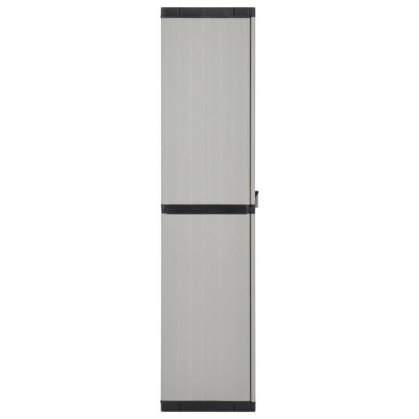 Garten-Lagerschrank mit 3 Böden Grau & Schwarz 68x40x168 cm