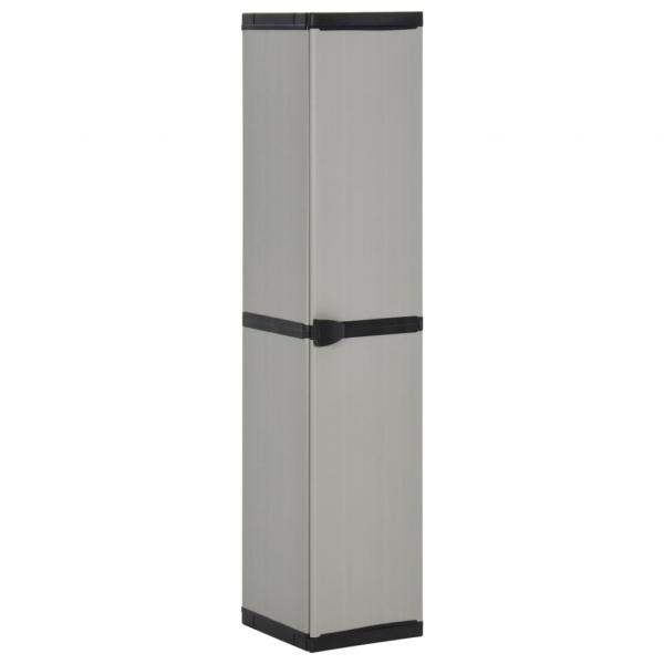 ARDEBO.de - Garten-Lagerschrank mit 3 Böden Grau & Schwarz 34x40x168 cm